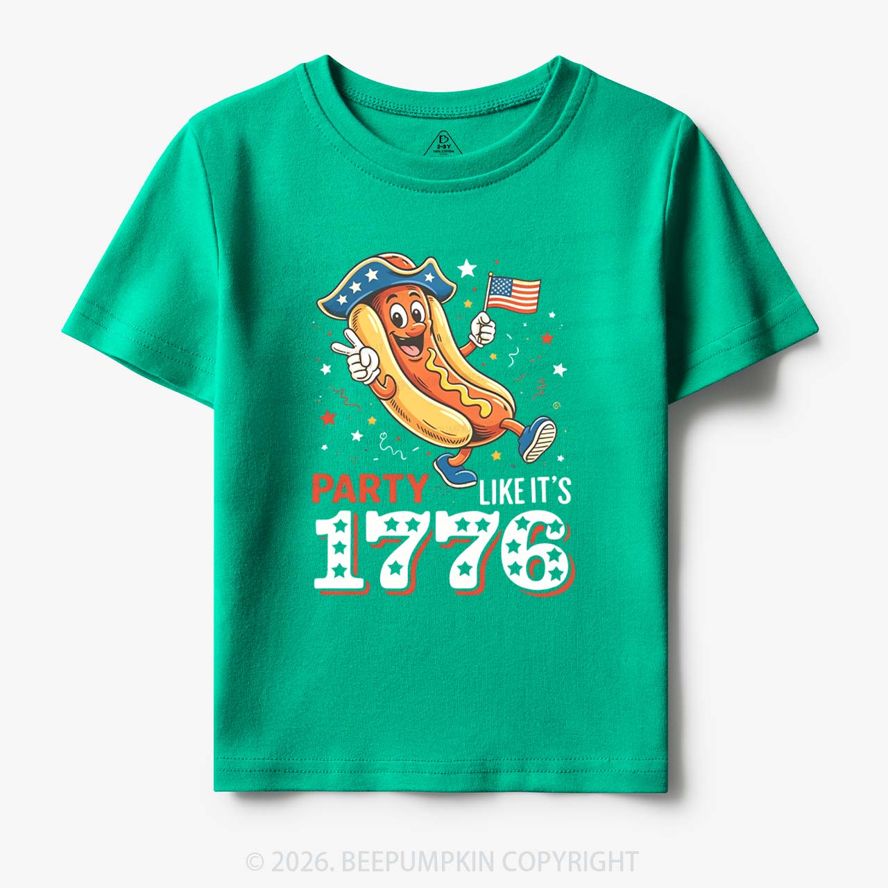 Party Like It's 1776 4th Of July Hot Dog Toddler&Kid's Tees