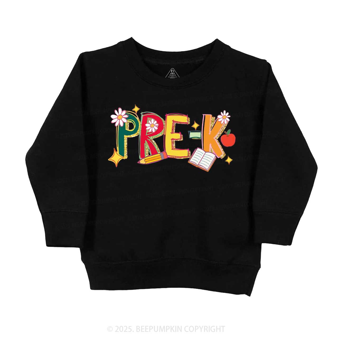 Personalized Girly Floral Kindergarten Neon School Kid's Sweatshirt