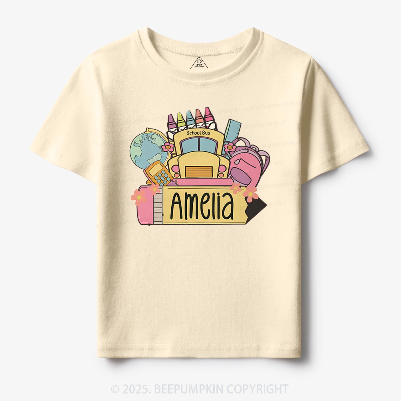 Personalized Back To School Girls Name Toddler&Kid's Tees Beepumpkin 