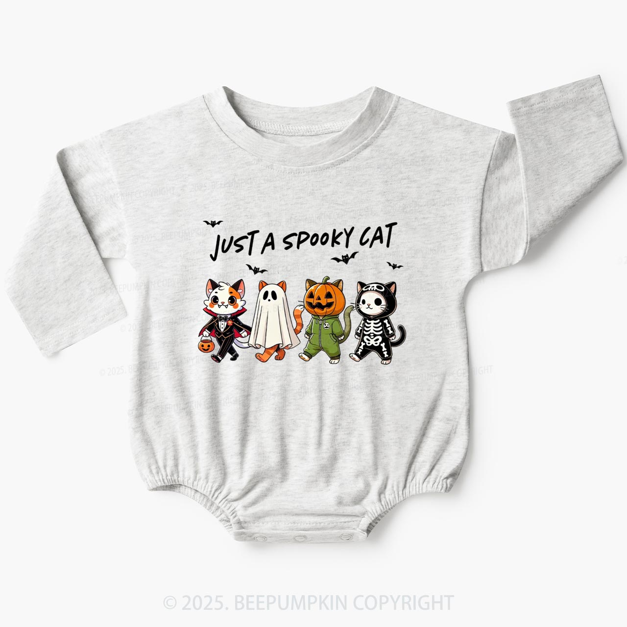 Just A Spooky Cat Baby Bubble Romper Beepumpkin