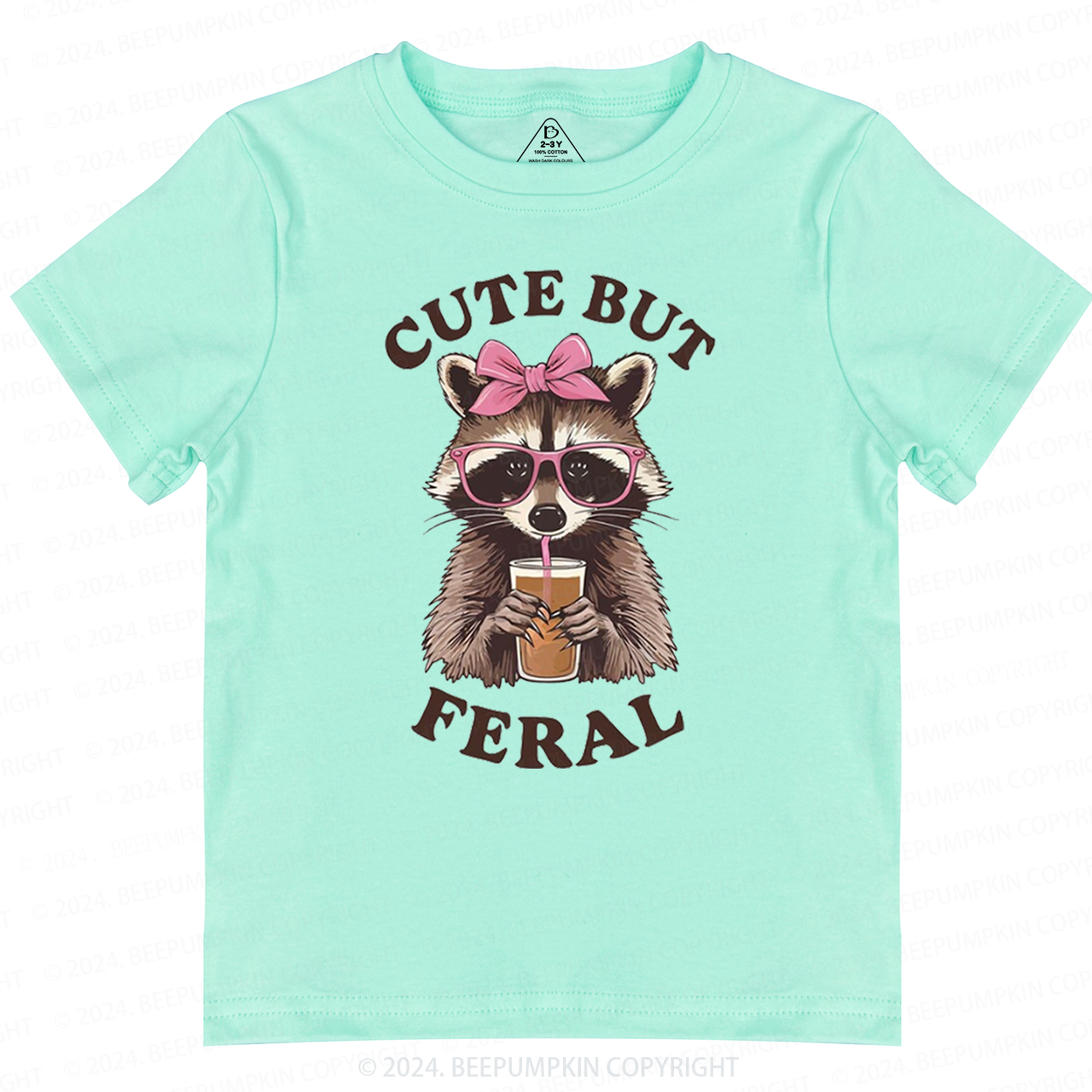 Cute But Feral Raccoon Toddler&Kids Tees Beepumpkin 7