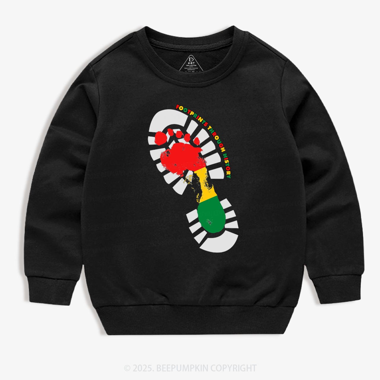 Black History Month Footprint Kid's Sweatshirt