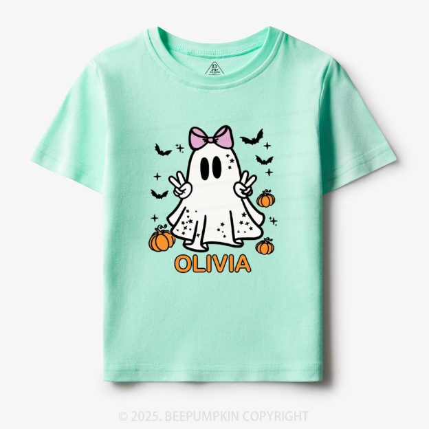 Personalized Halloween Girl Ghost Toddler&Kid's Tees Beepumpkin