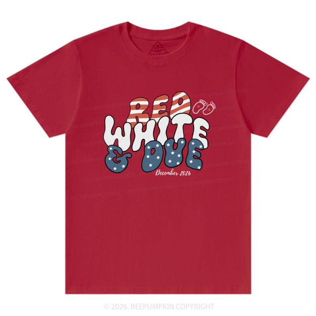 Personalized American Mama 4th July Pregnancy Announcement T-Shirts