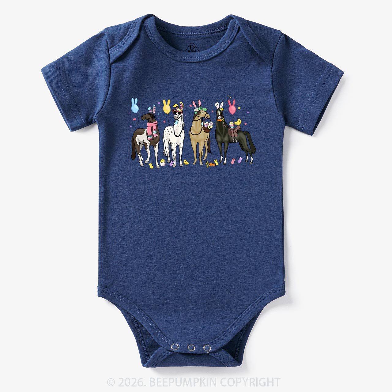 Funny Horse Easte Baby Bodysuit