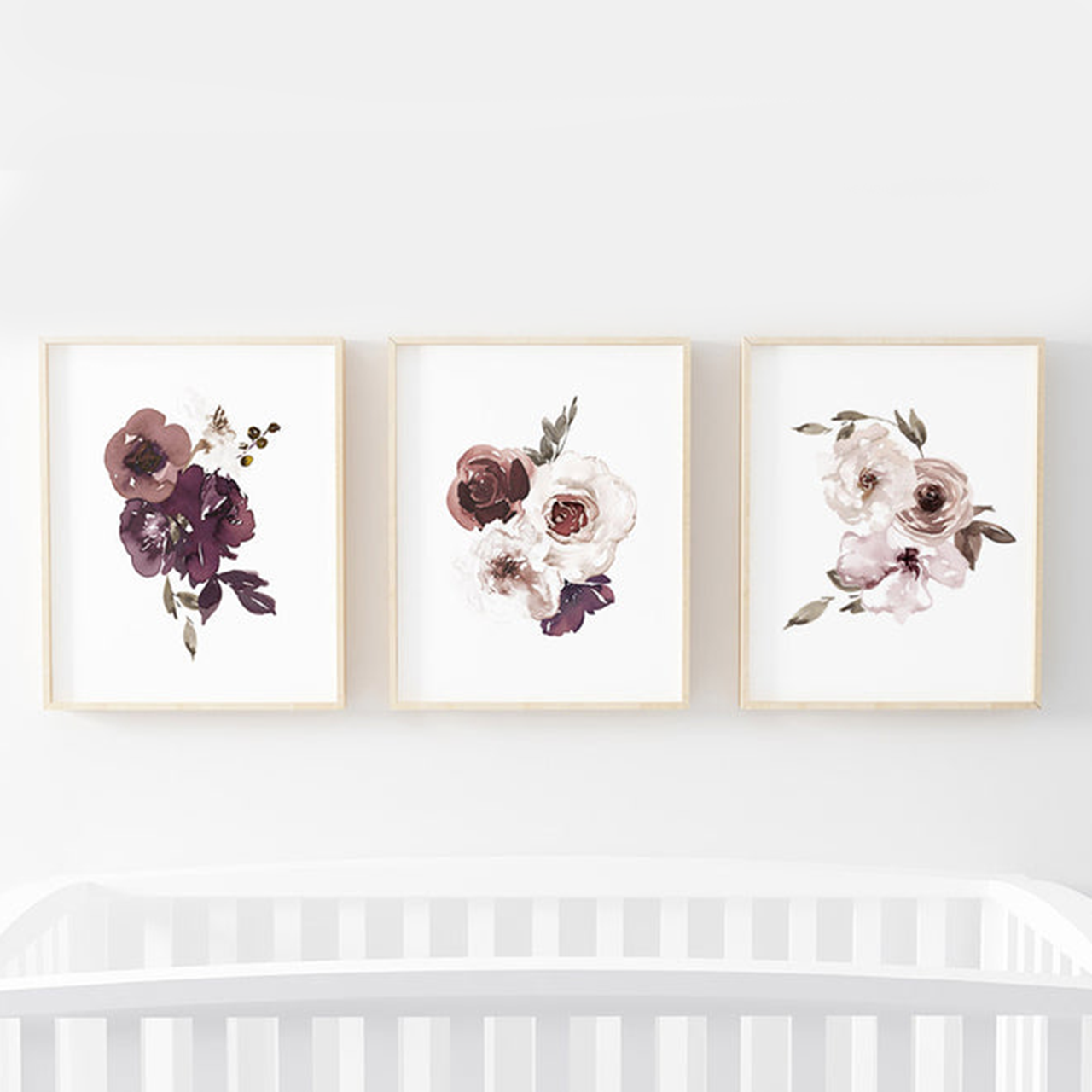 Demi's Dusty Purple Floral Bundled Digital Nursery Art Sale-Beepumpkin™