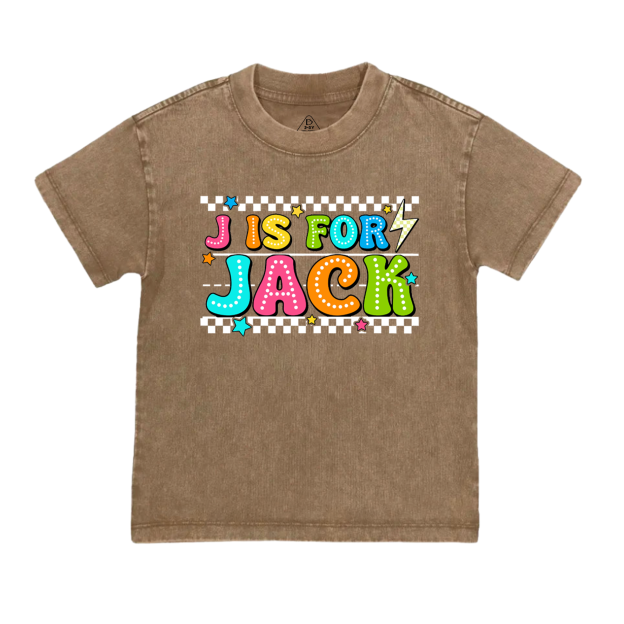 Personalized Alphabet Toddler&Kids Washed Tees