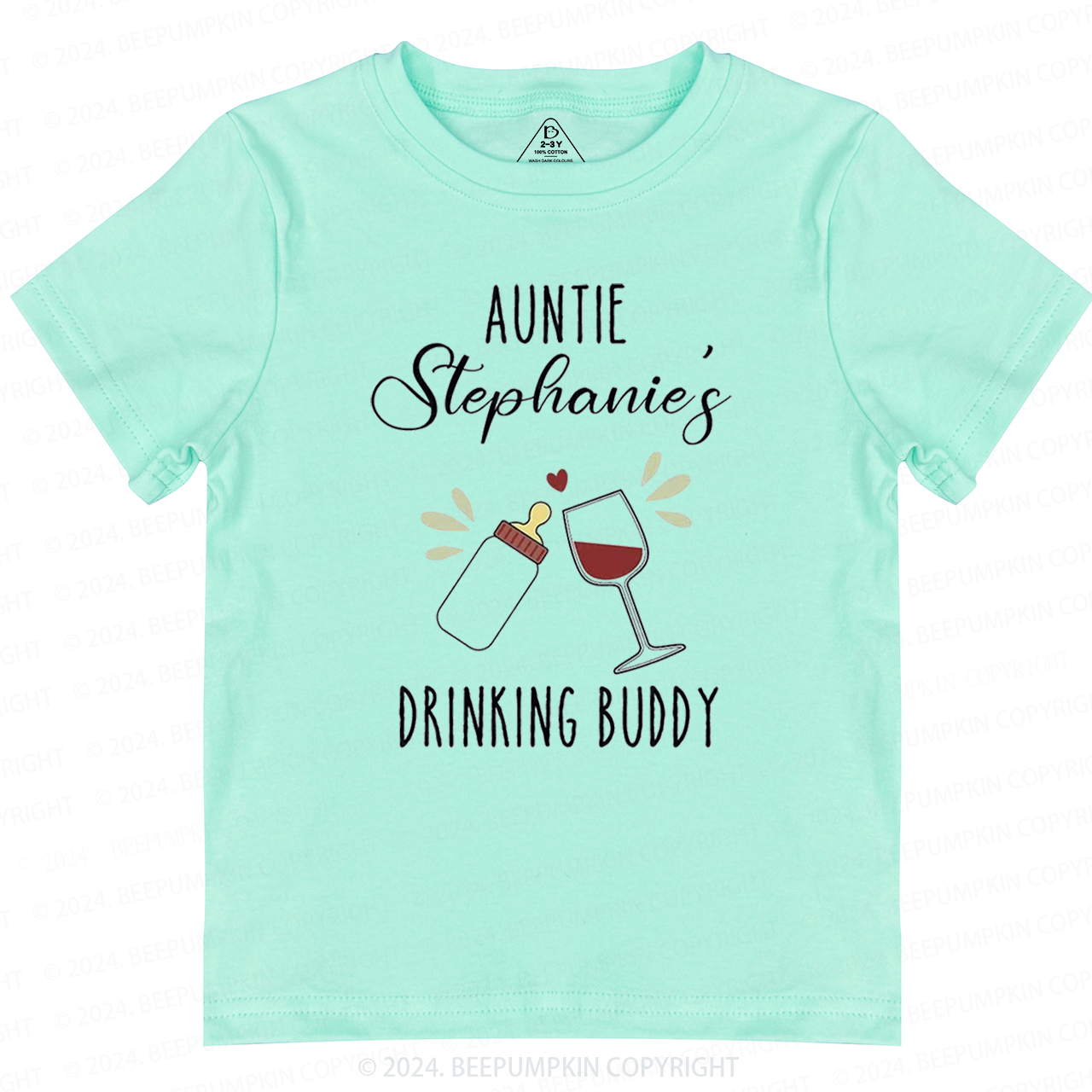 Funny Auntie Drinking Baby Toddler&Kids Tees