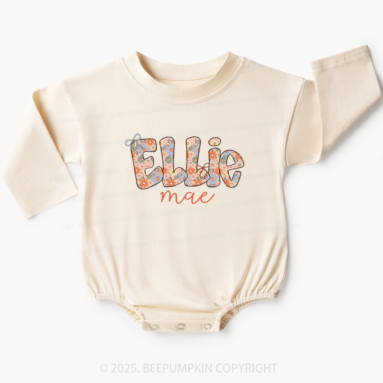 Personalized Flower Name Bubble Romper Beepumpkin