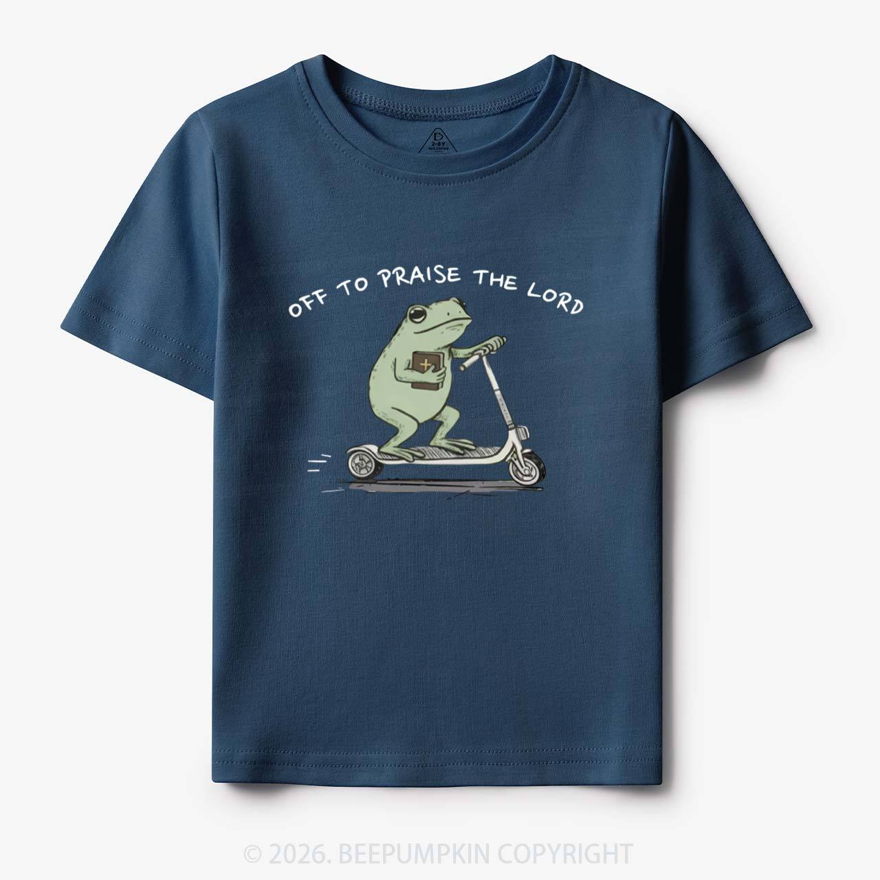 Frog Off To Praise The Lord Toddler&Kid's Tees