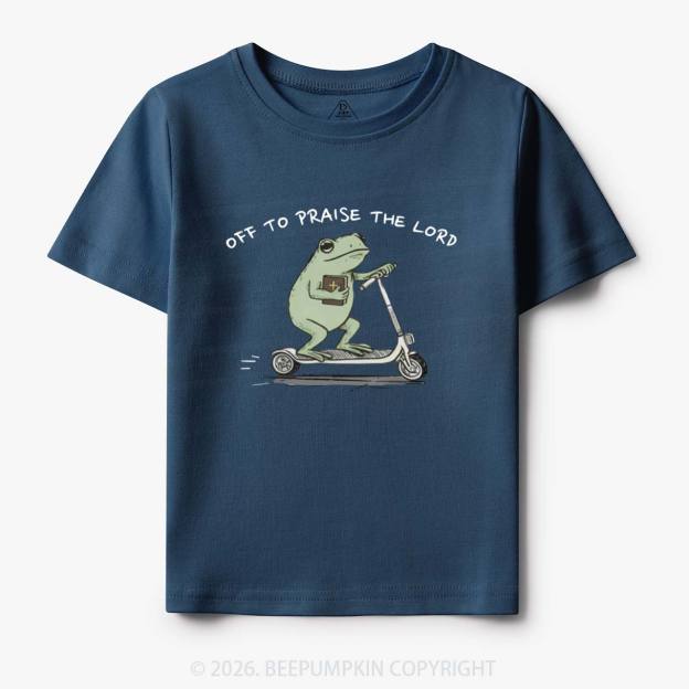 Frog Off To Praise The Lord Toddler&Kid's Tees