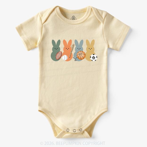 Easter Sporty Bunnies Baby Bodysuit