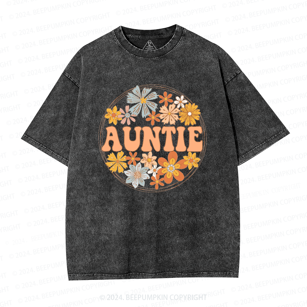 Floral Aunt Washed T-Shirts 