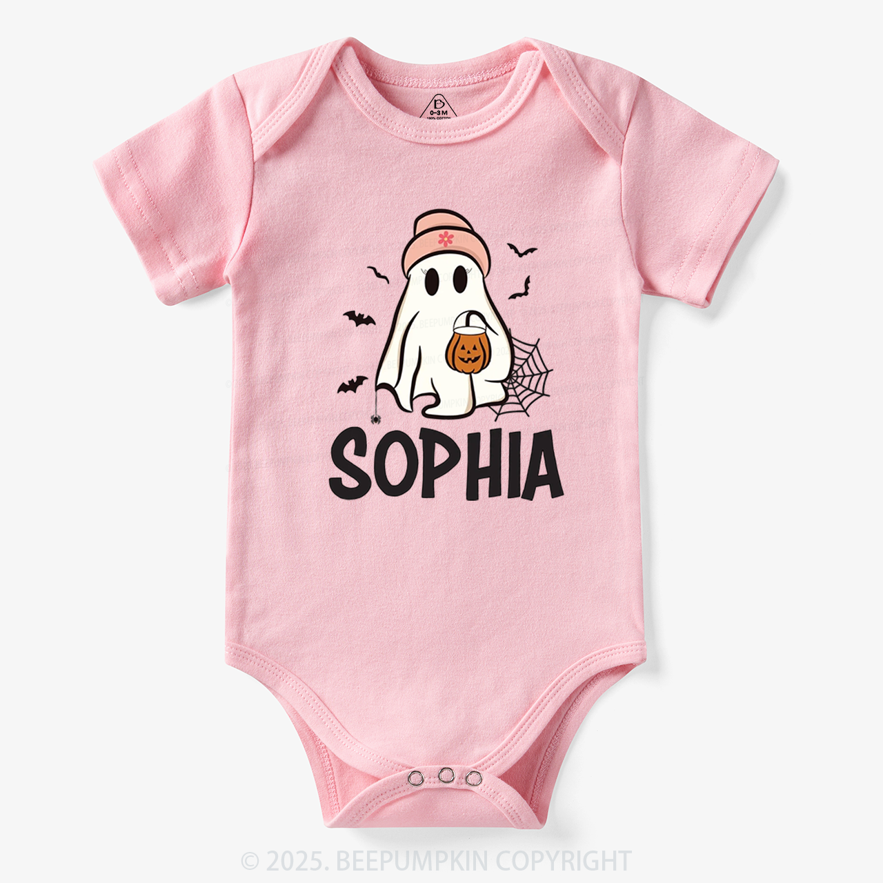 Personalized Ghost Name Bodysuit Beepumpkin