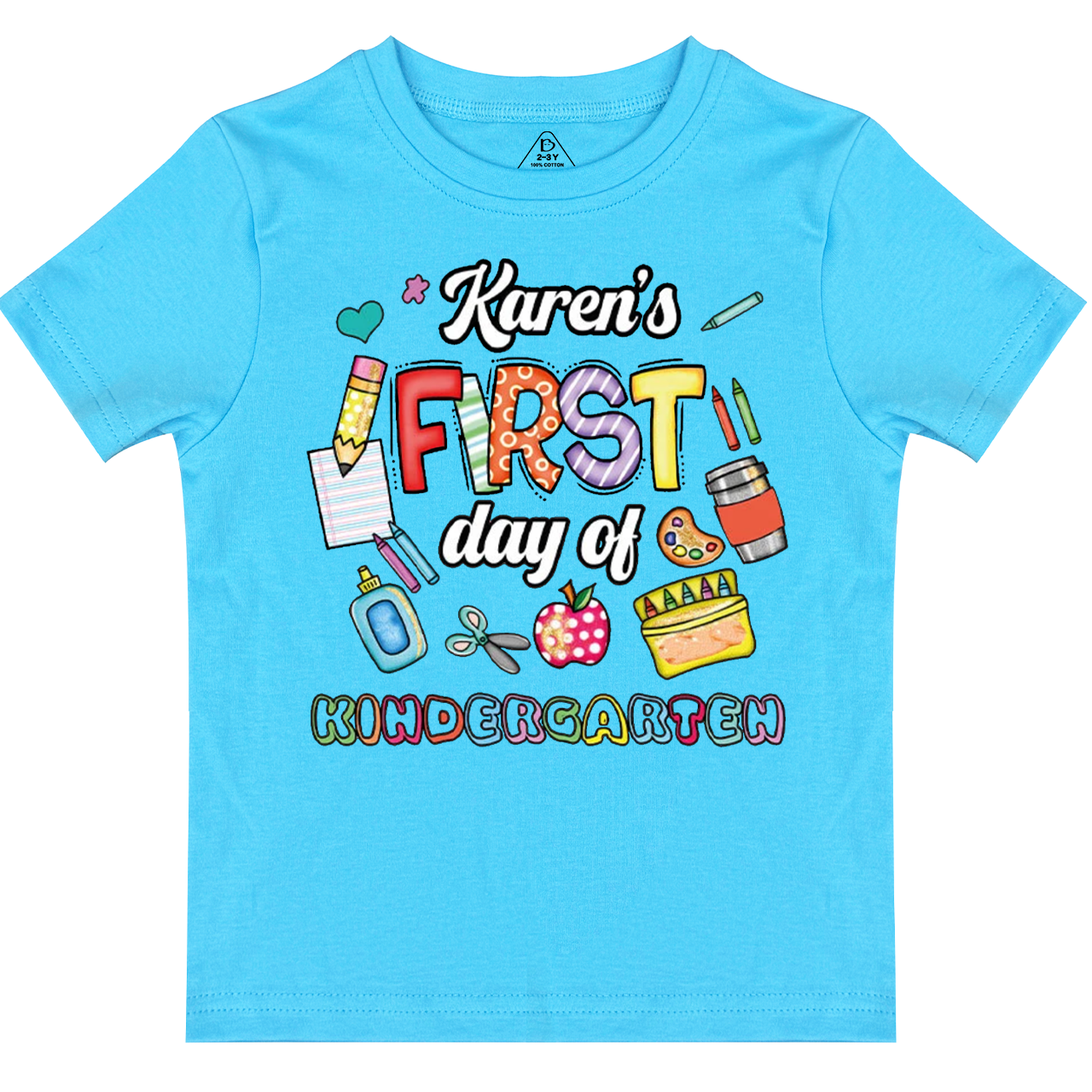 Personalized First Day of Kindergarten Toddler&Kid's Tees Beepumpkin 
