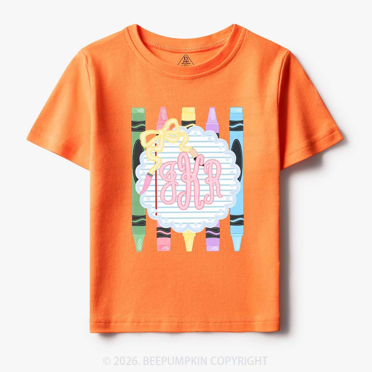 Personalized Monogram Name Pink Preppy Toddler&Kid's Tees