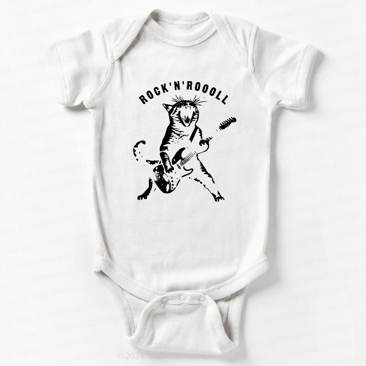 Rock Cat Playing Guitar Bodysuit For Baby 8