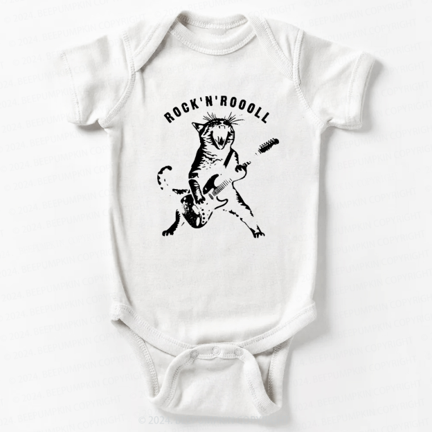 Rock Cat Playing Guitar Bodysuit For Baby 8