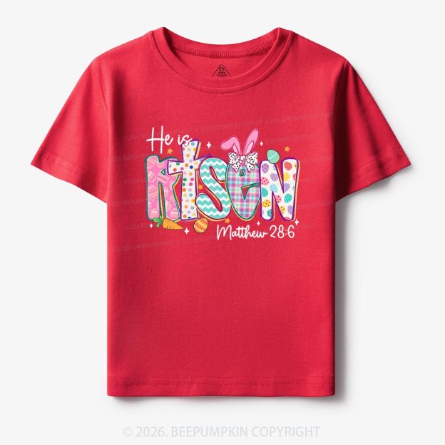 He Is Risen Christian Easter Toddler&Kid's Tees