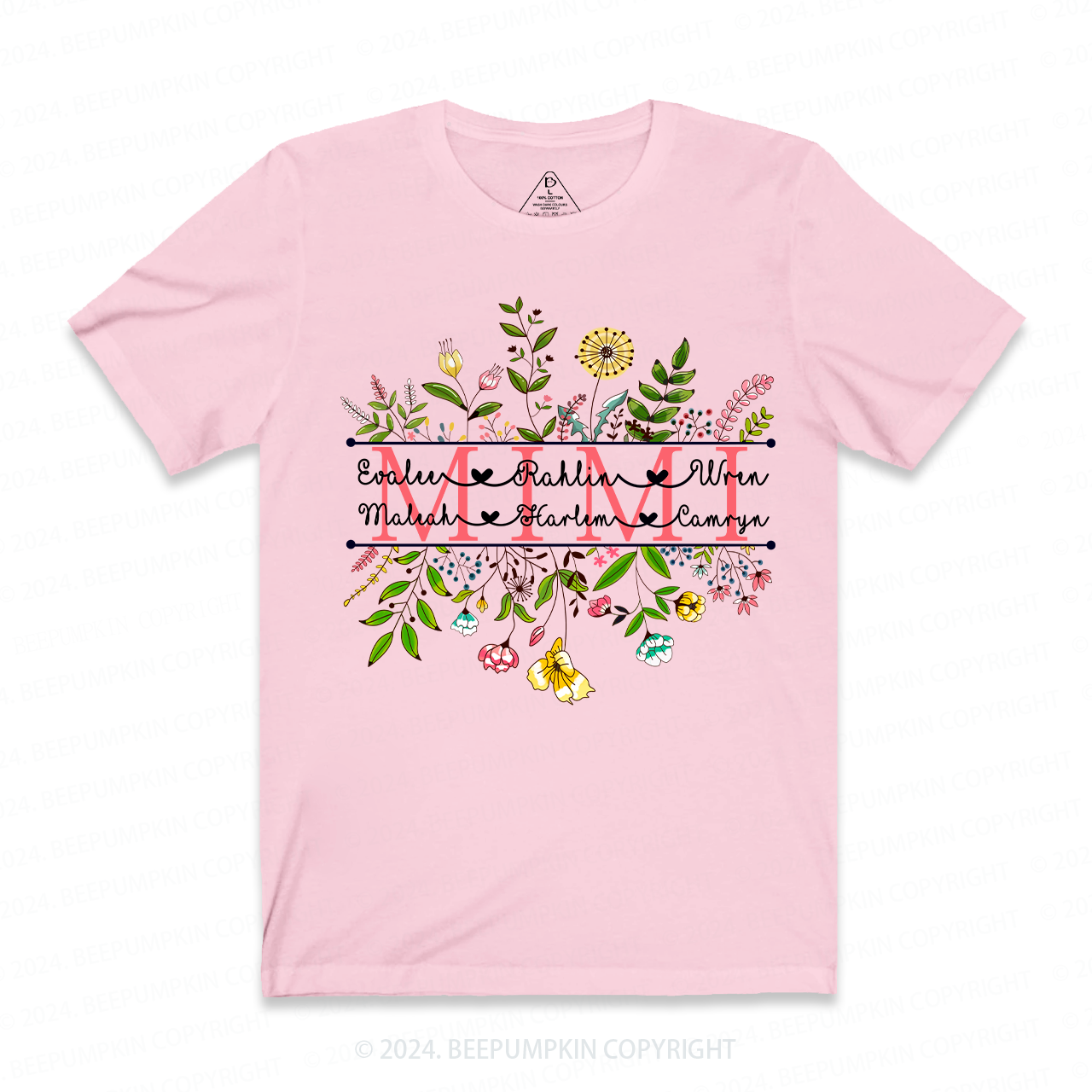 Personalized Wildflower Mimi and Grandson Floral Shirt