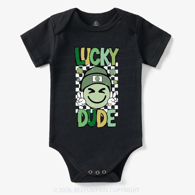 Retro Lucky Dude St.Patricks Day Bodysuit For Baby
