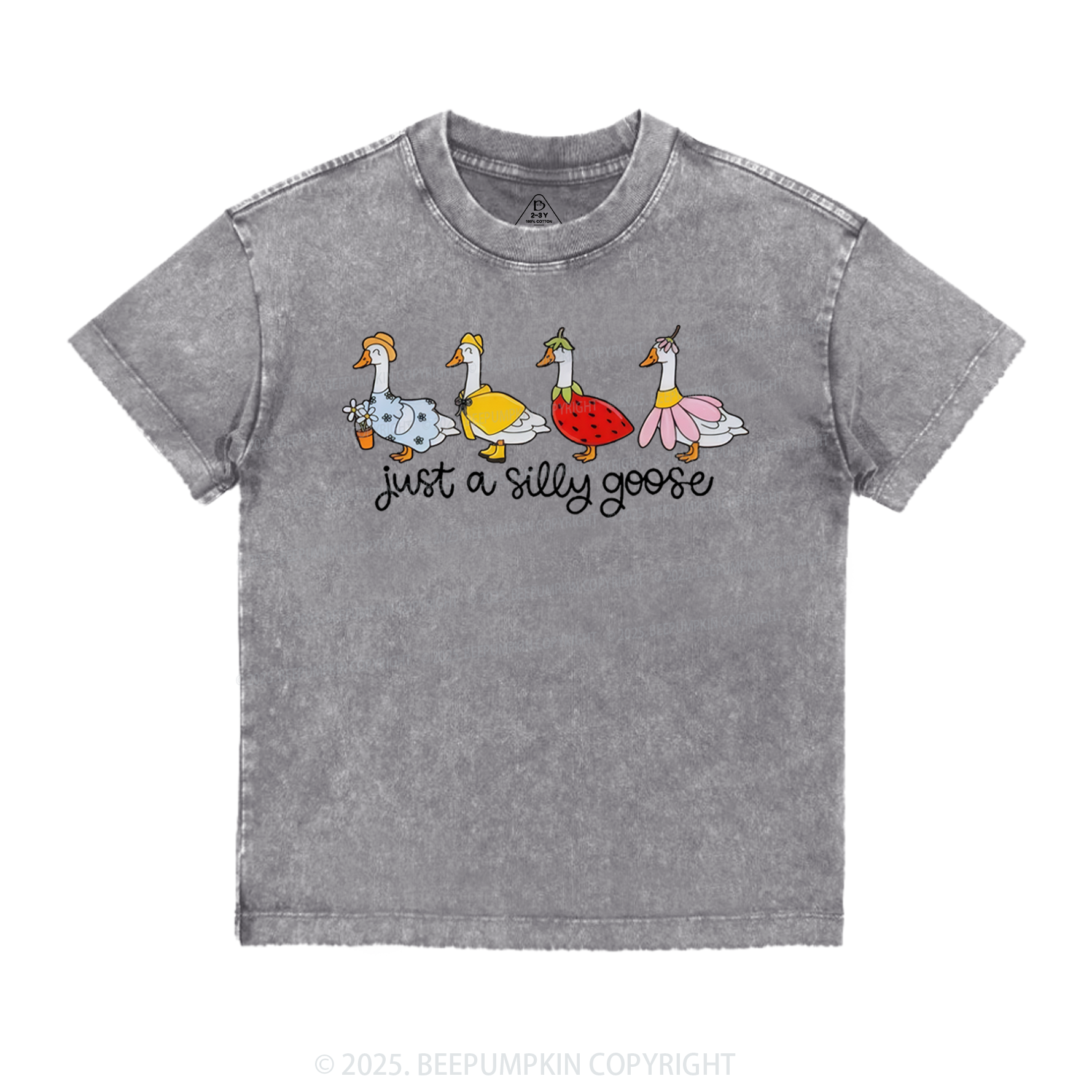 Just A Silly Goose Toddler&Kids Washed Tees 7