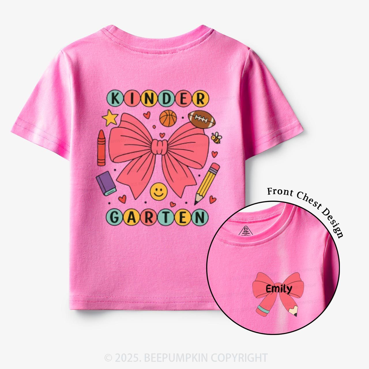Personalized Coquette Kindergarten Toddler&Kid's Tees Beepumpkin