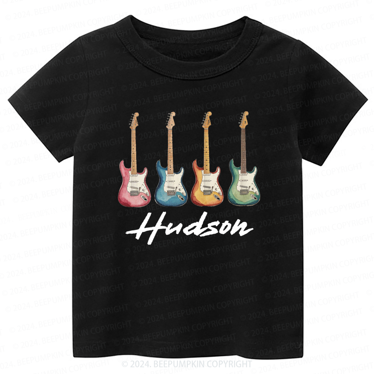 Personalized Electric Guitars In A Row Toddler&Kids Tees 8