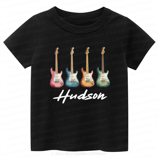 Personalized Electric Guitars In A Row Toddler&Kids Tees 8