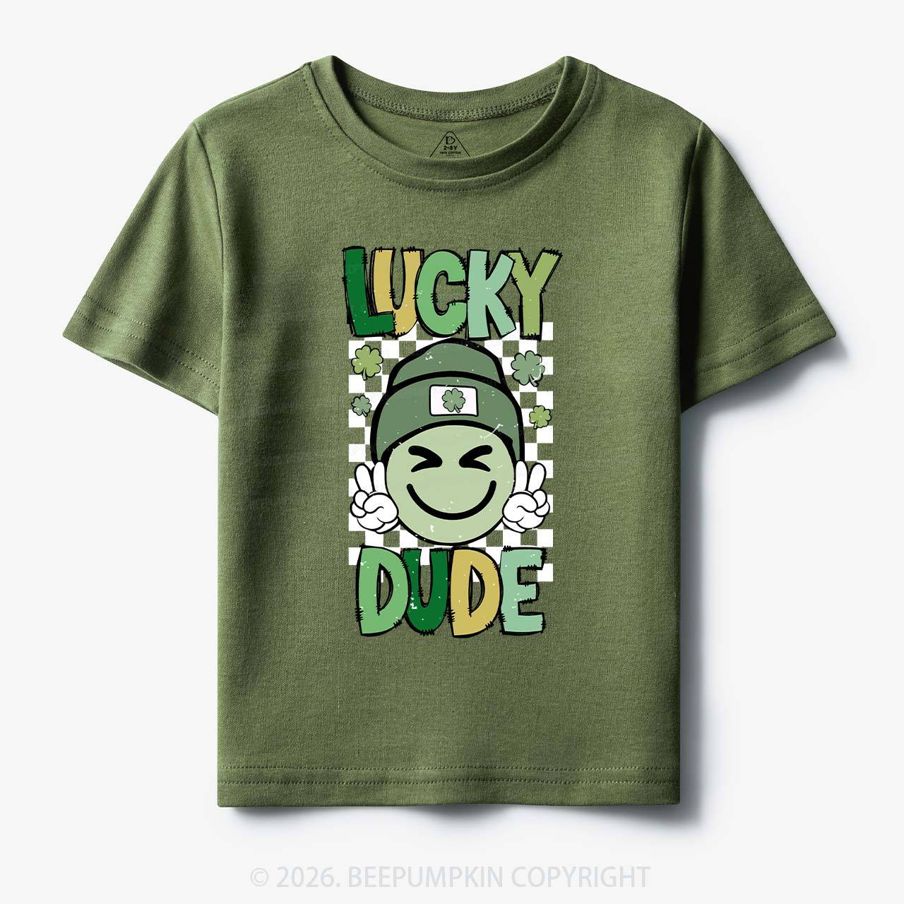 Retro Lucky Dude St.Patricks Day-Toddler&Kids Tees