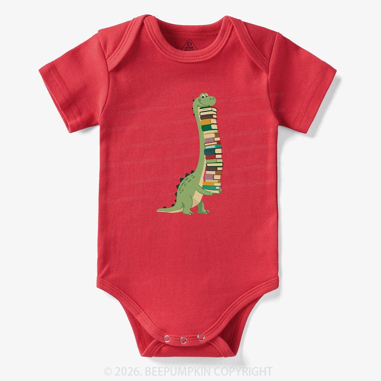 Cute Dinosaur Book Lover Baby Bodysuit