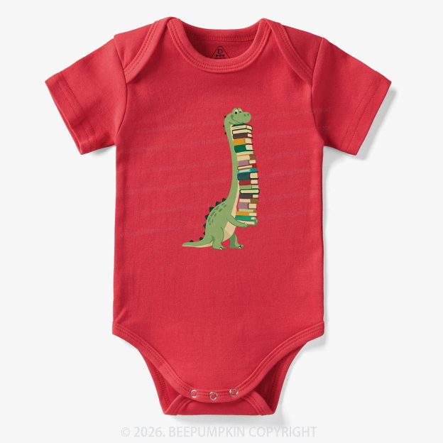 Cute Dinosaur Book Lover Baby Bodysuit