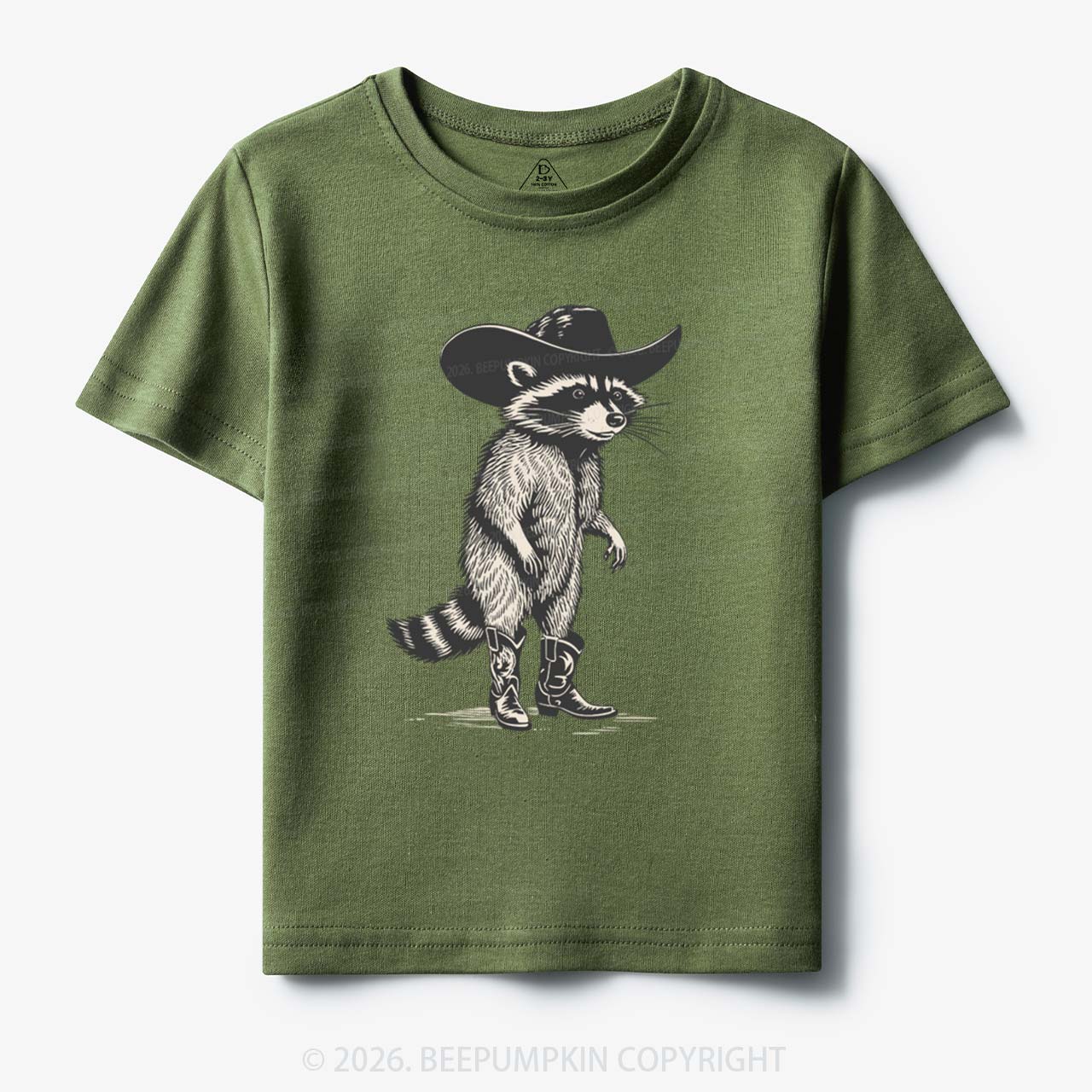 Funny Western Raccoon Cowboy Toddler&Kid's Tees