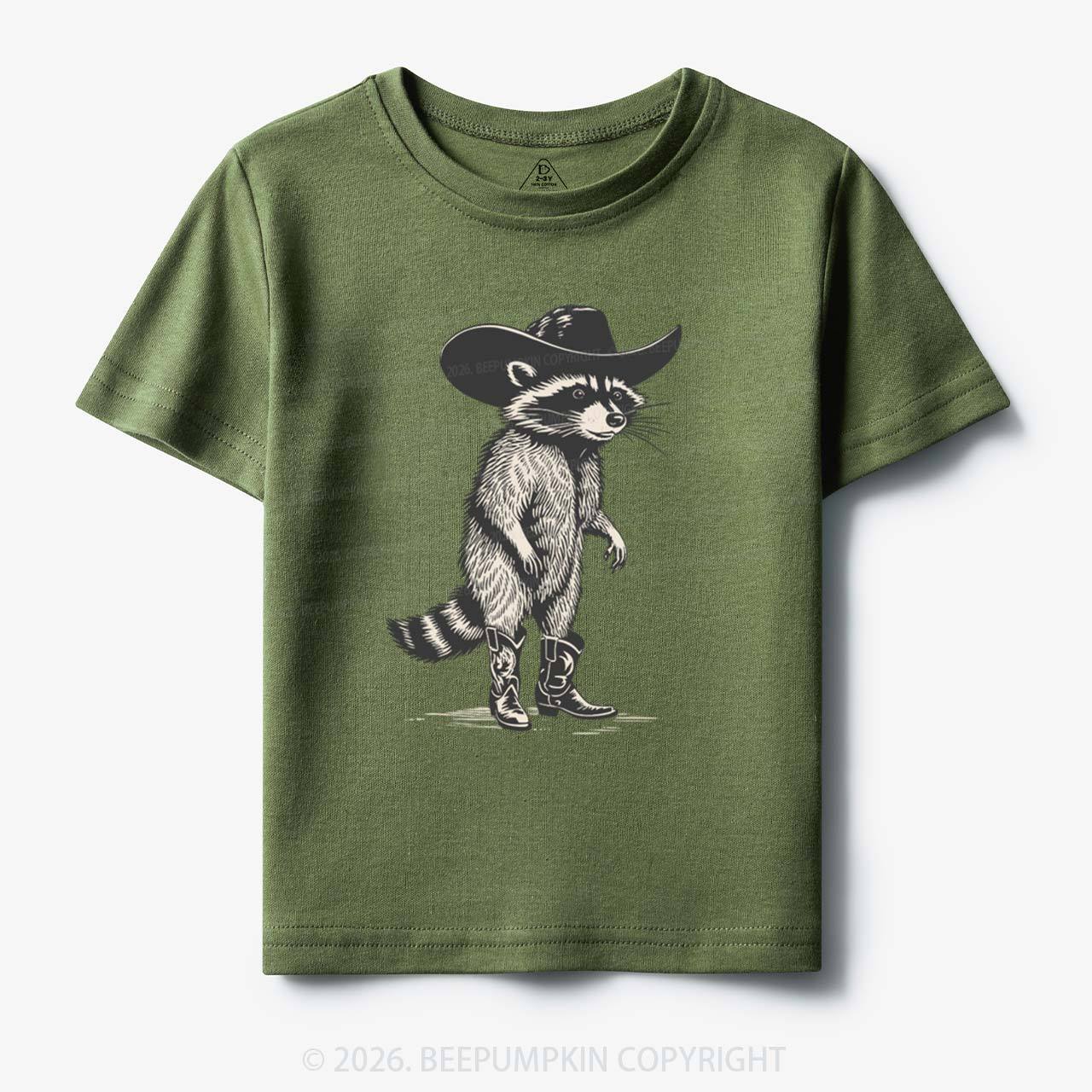 Funny Western Raccoon Cowboy Toddler&Kid's Tees