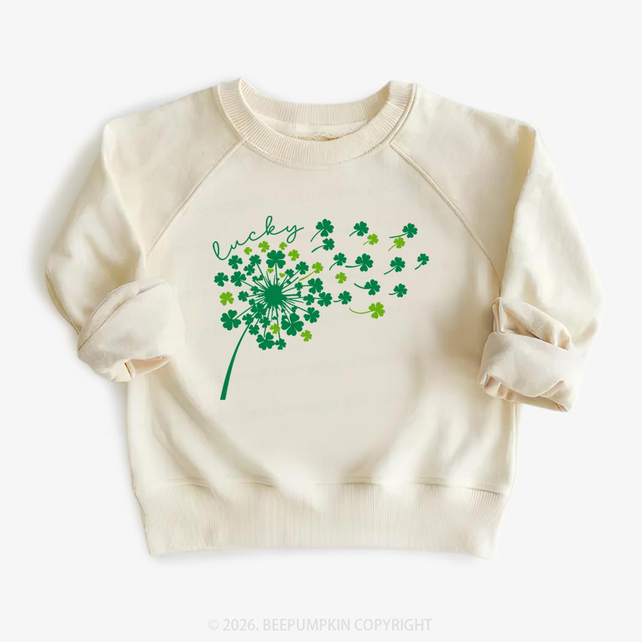 Dandelion Shamrock St. Patrick's Day Kid's Sweatshirt