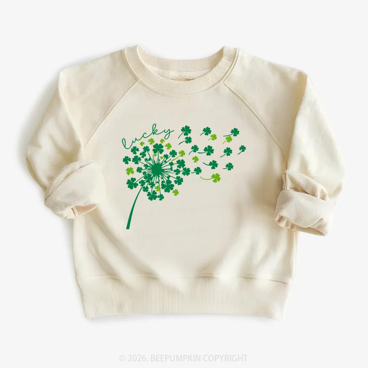 Dandelion Shamrock St. Patrick's Day Kid's Sweatshirt