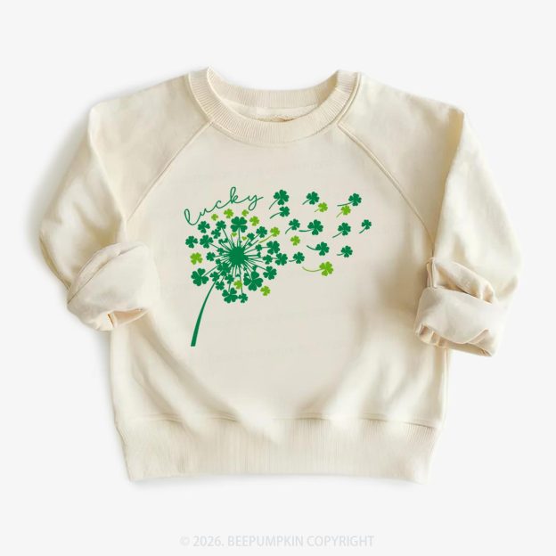 Dandelion Shamrock St. Patrick's Day Kid's Sweatshirt