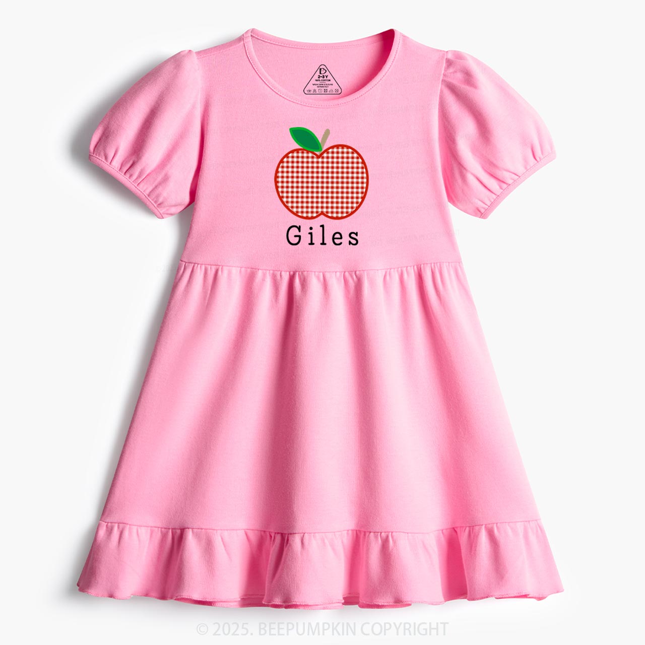 Personalized Happy School Vibes Toddler&Kid's Ruffle Dress Beepumpkin 