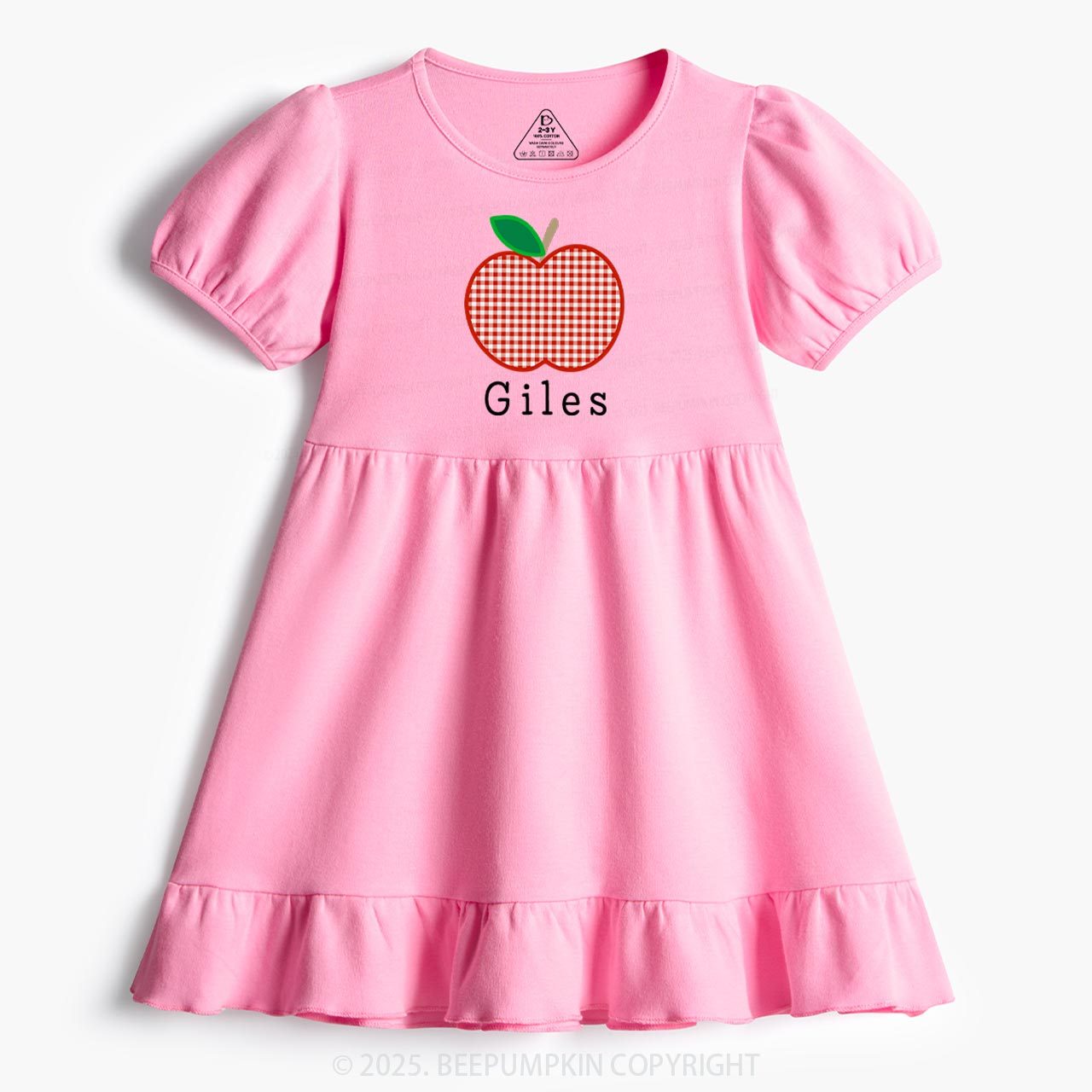 Personalized Happy School Vibes Toddler&Kid's Ruffle Dress Beepumpkin  Sale-Beepumpkin™
