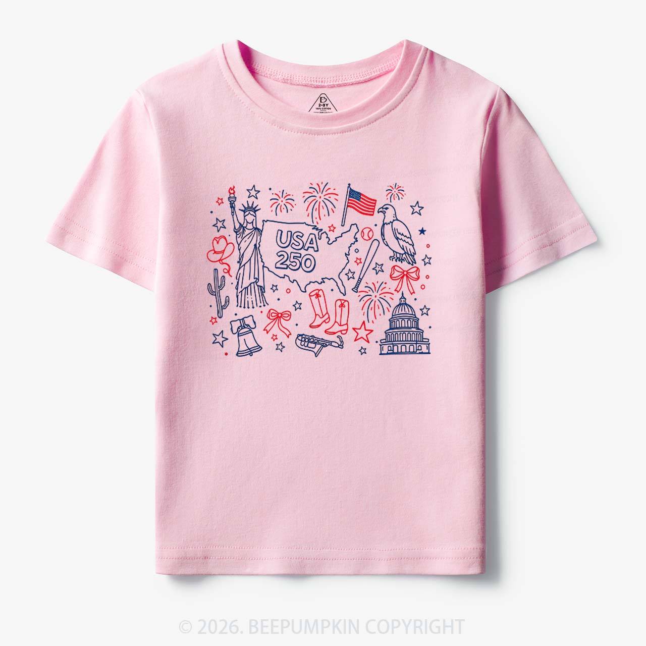Retro Celebrate 250th Anniversary Toddler&Kid's Tees