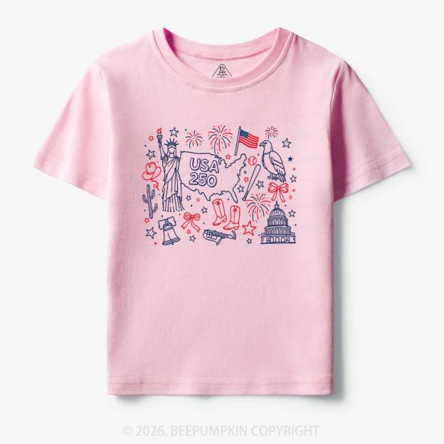 Retro Celebrate 250th Anniversary Toddler&Kid's Tees