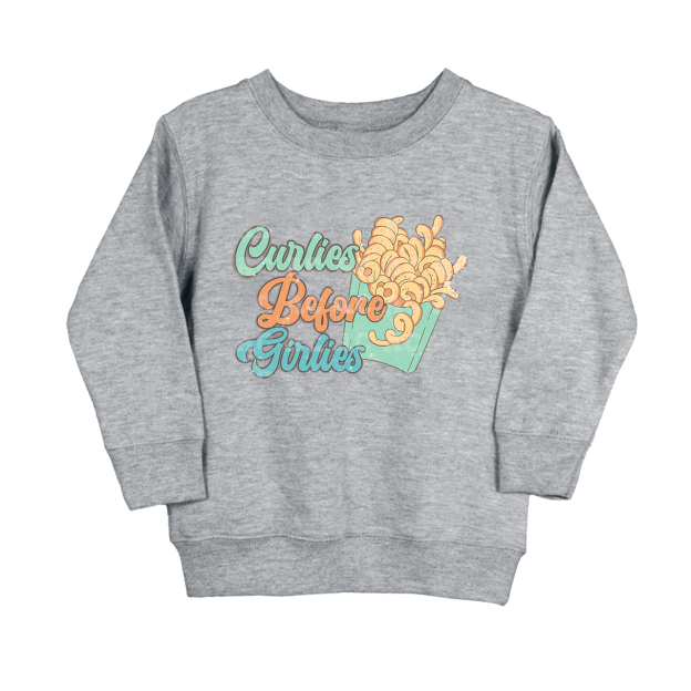 Curlies Before Girlies Kids Sweatshirt