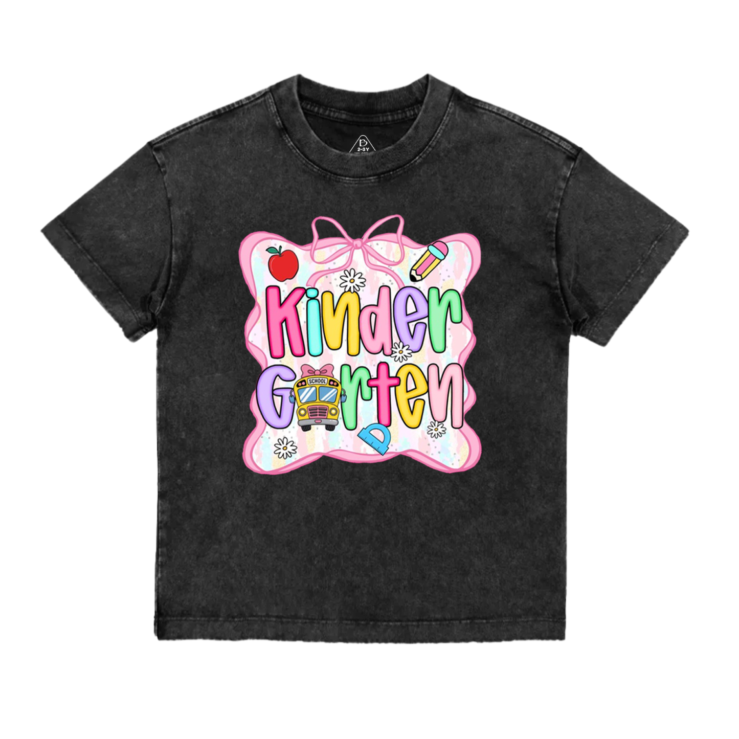 Personalized Bow Back To School Gift Bag Toddler&Kids Washed Tees