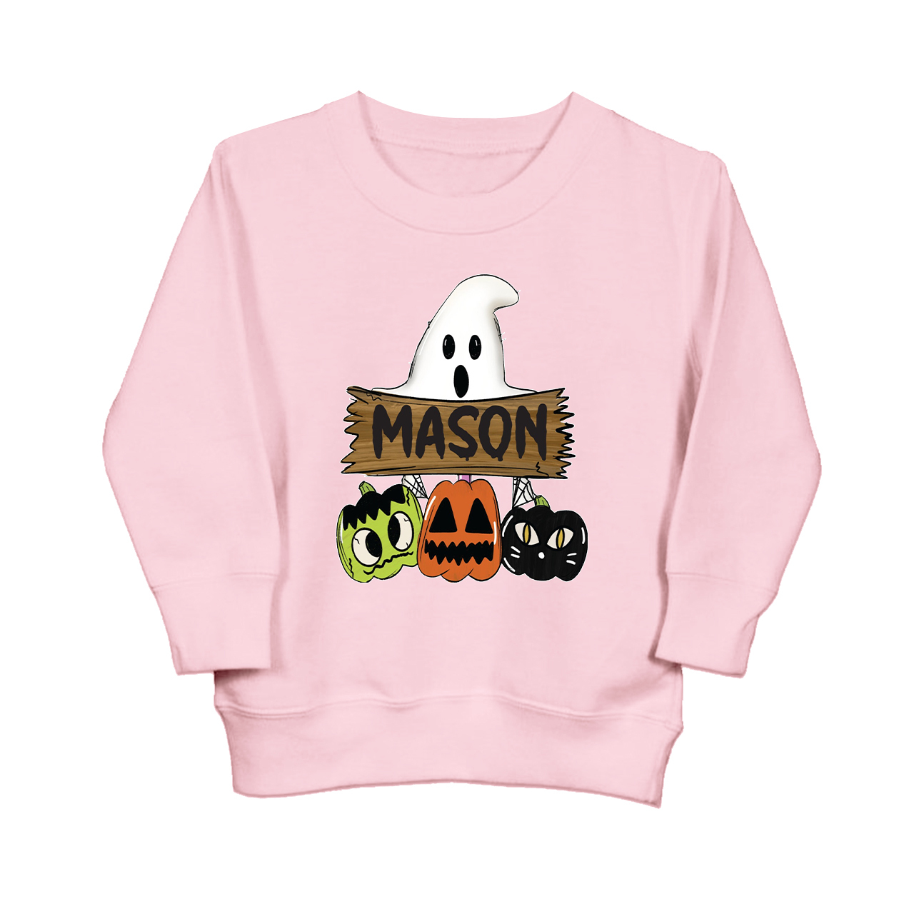 Custom Fall Halloween Pumpkin Cat Sweatshirt For Kids