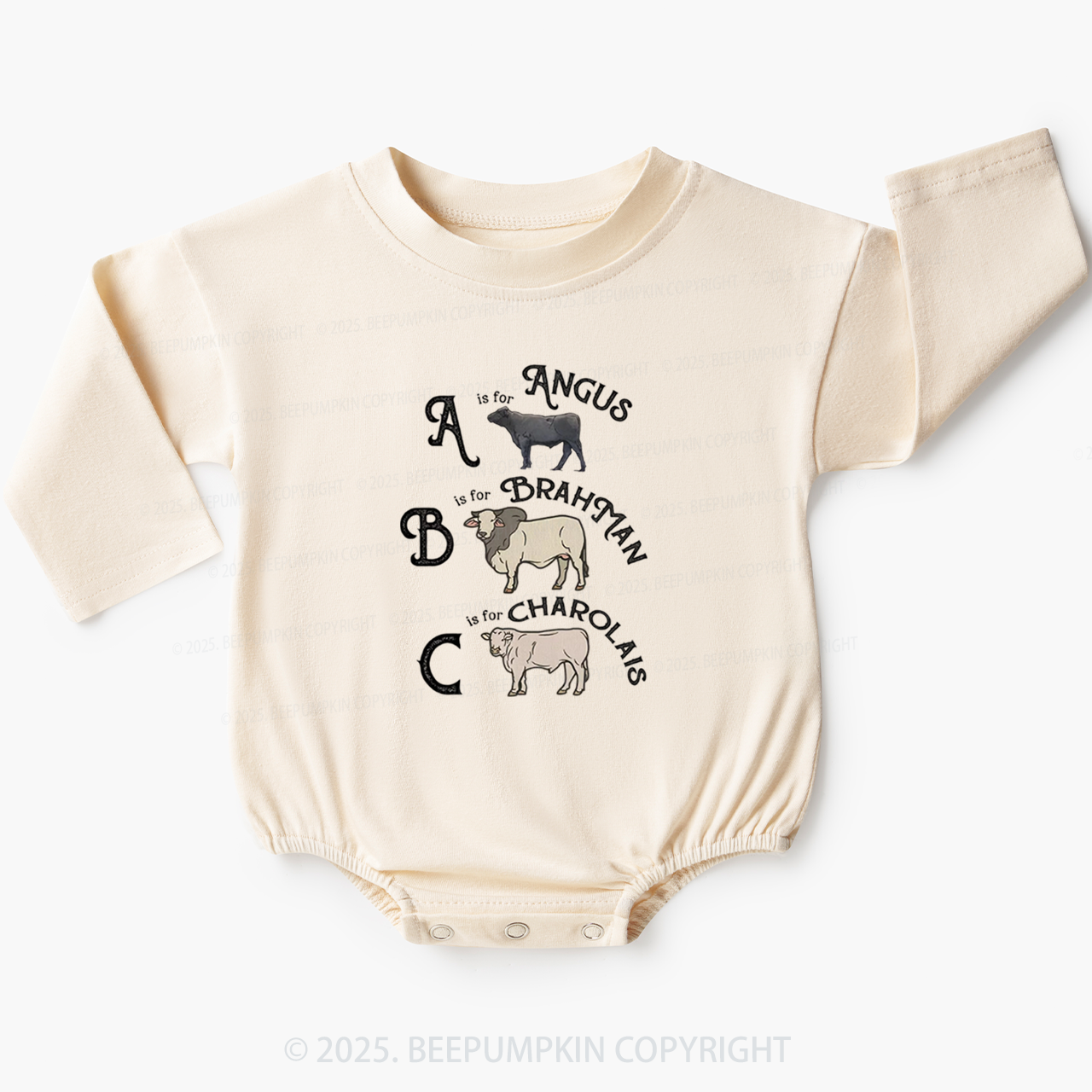 Cow Alphabet Baby Bubble Romper Beepumpkin