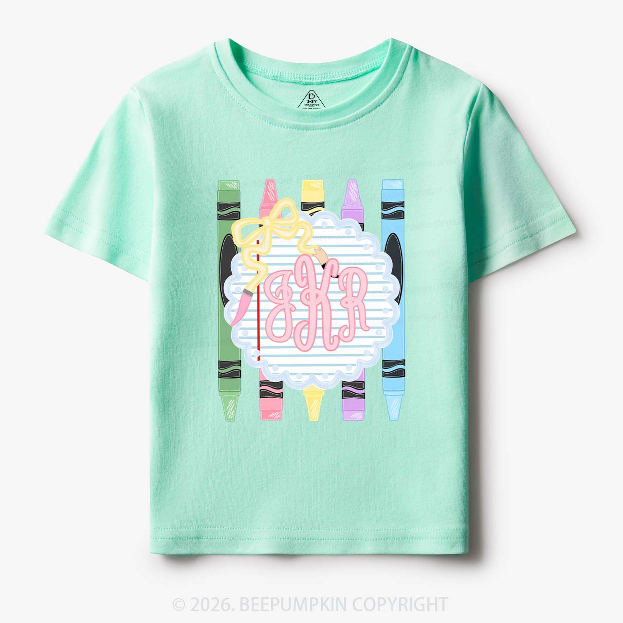 Personalized Monogram Name Pink Preppy Toddler&Kid's Tees