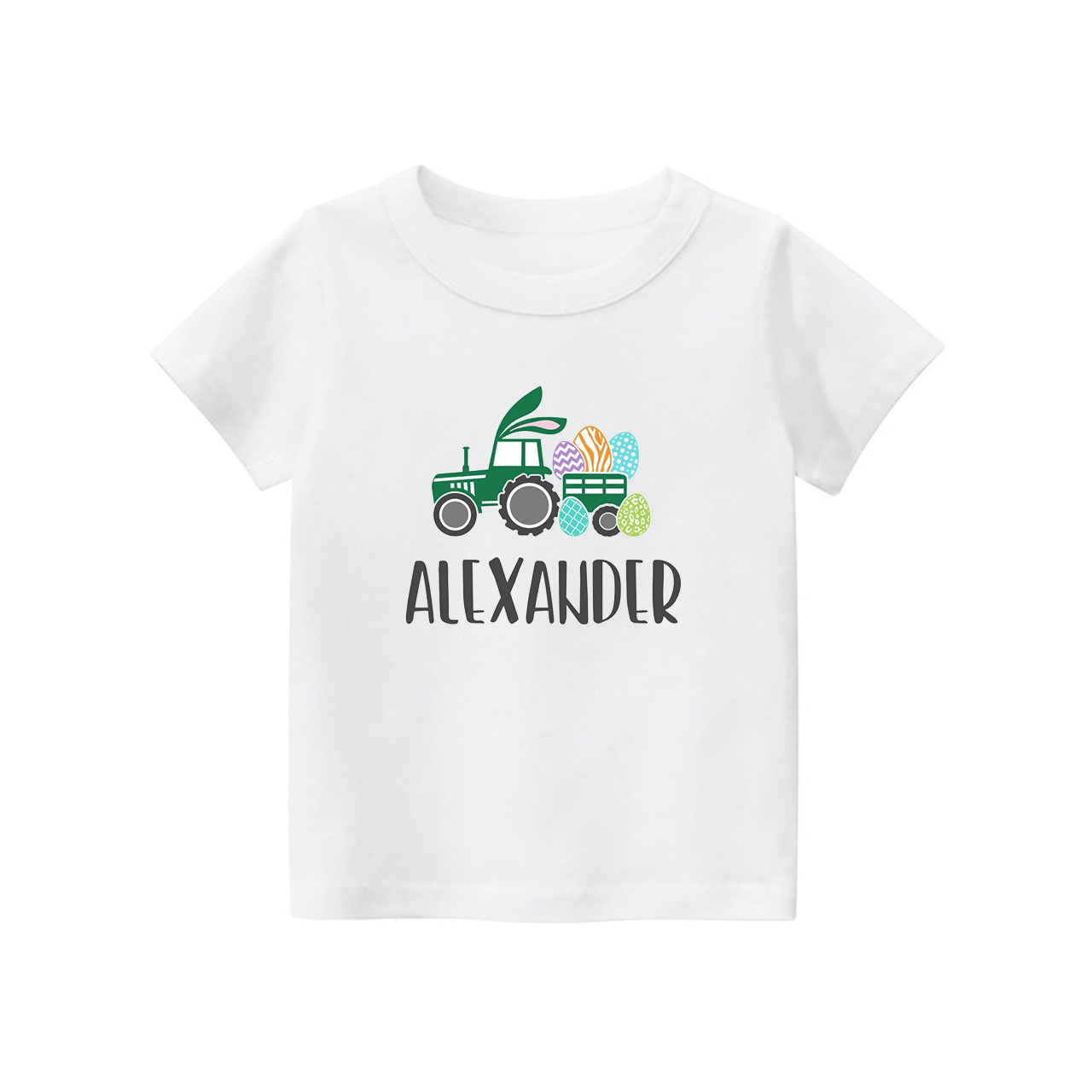 Personalized Easter Custom Name Tractor Kids Shirt
