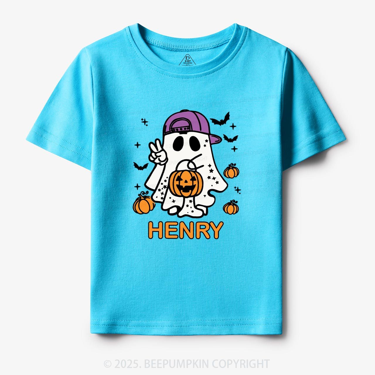 Personalized Halloween Boy Ghost Toddler&Kid's Tees Beepumpkin