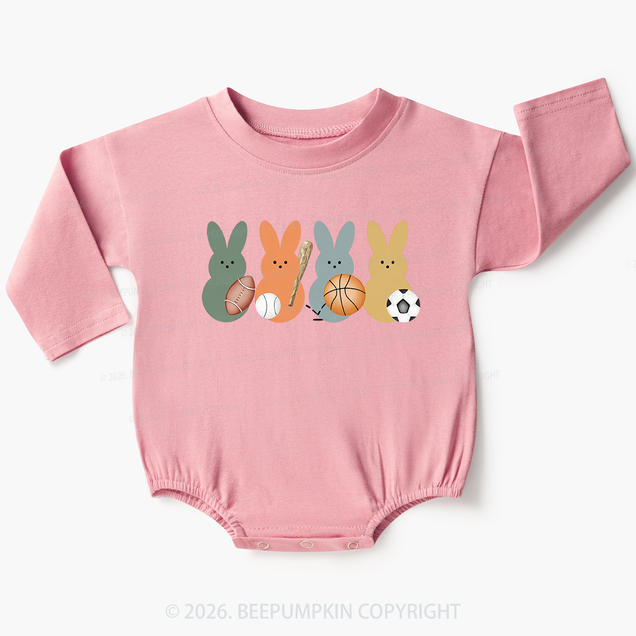Easter Sporty Bunnies Baby Bubble Romper