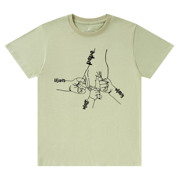 Custom Kids Grab Papa Hands Dad T-shirt